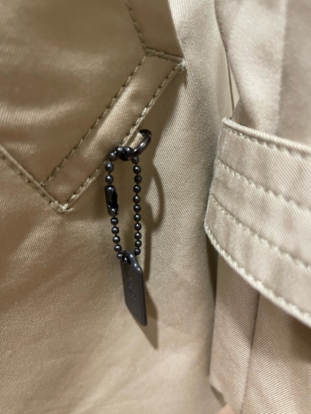 Coach Khaki Trench Coat with Signature Monogram Trim - Picture 3 of 14